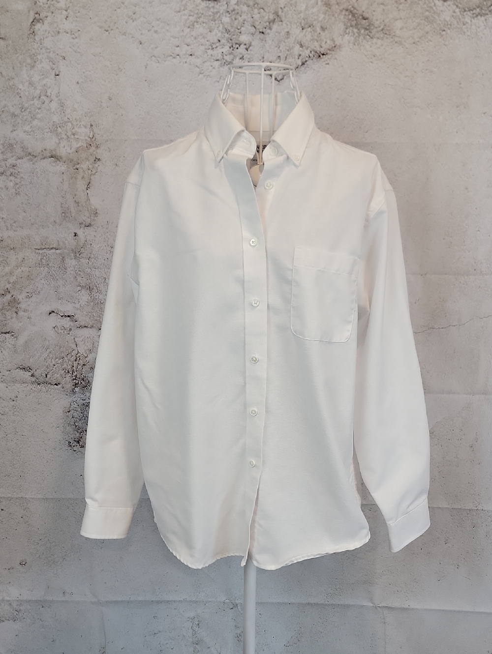 Cabin Creek Button-Down Shirt - White Wrinkle Free Womens Size 10P